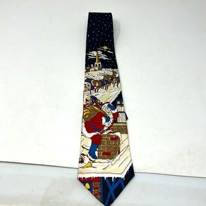 100% Silk Santa‎ Christmas Theme Tie